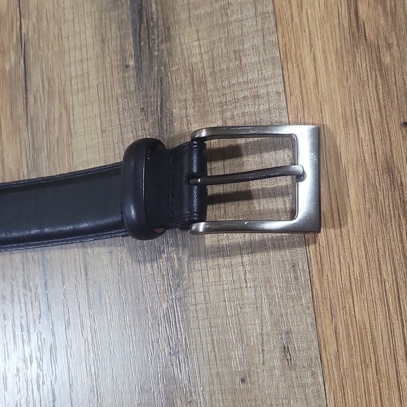 PERRY ELLIS Black portfolio #1P32030 Full Grain Cowhide Lined on Leather Belt - Picture 3 of 11